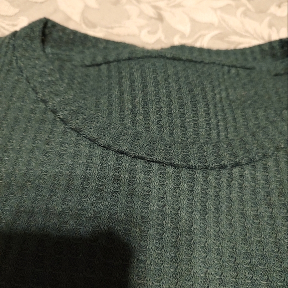 ◾🌿◾NWOT Men's Hunter Forest Pine Green Solid Waffle Weave Knit T-Shirt - 2XL - Picture 10 of 15